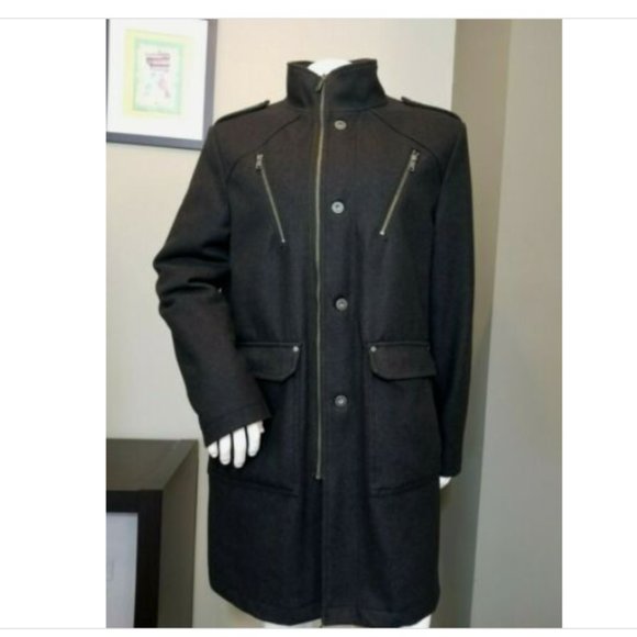 GUESS Military- Inspired Wool Pea Coat